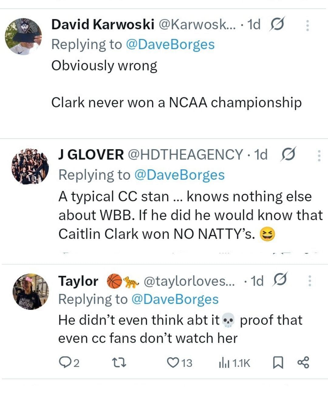 UConn fans disappointed at Paige Bueckers-Caitlin Clark fumble on Jeopardy game show. (Images via Instagram @DaveBorges)